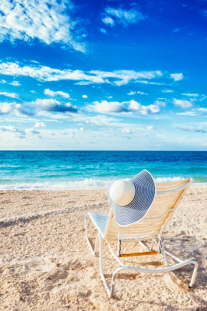 istock Sun hat on lounge chair in the Bahamas 822067646