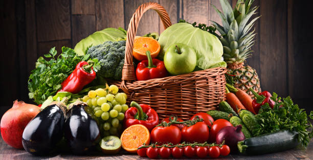istock Assorted raw organic vegetables and fruits 822070812