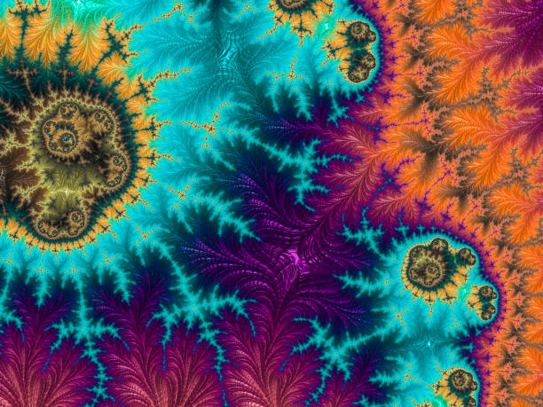 istock High resolution multi-colored fractal background, which patterns remind the ones of a cell seen in a microscope. 822078366