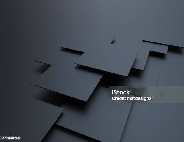 Abstract Background Black Cubes Stock Photo - Download Image Now - Backgrounds, Abstract, Stack