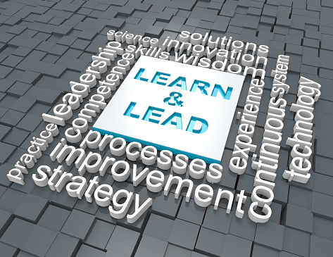 Learn & lead word concept