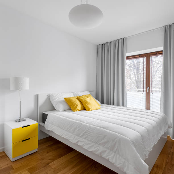 istock Double bed in home bedroom 822101118