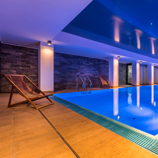 istock Luxurious indoor swimming pool 822101180