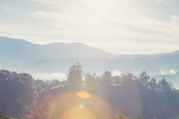 istock Beautiful Misty Morning with Beautiful Sunrise 822101764