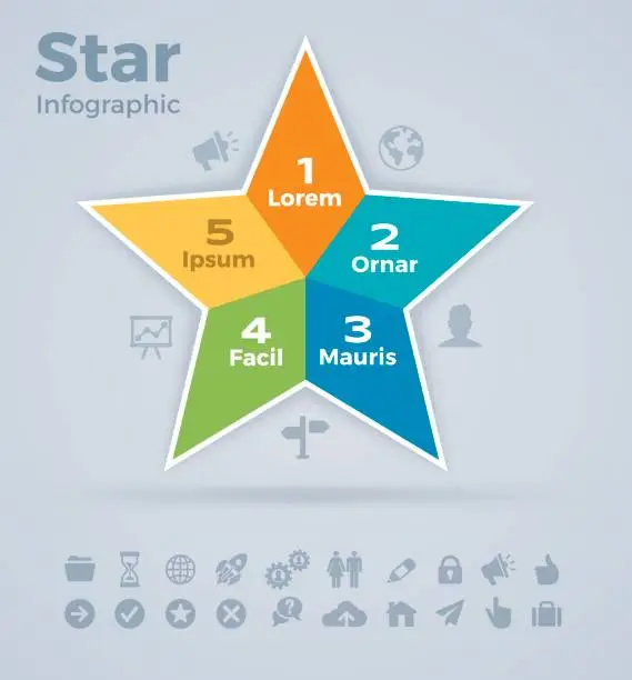 Vector illustration of Star Infographic