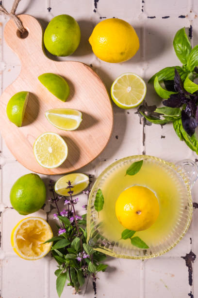 istock Fresh Lemons, limes and Cherries From Above 822105384