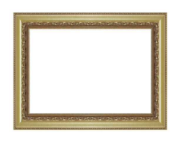 istock Antique gold frame isolated on white background, clipping path 822106528