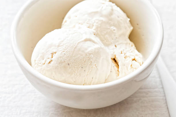 istock Vanilla ice cream scoops in white bowl 822112014