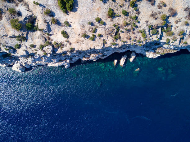 istock Aerial view of mediterranean seashore 822115964