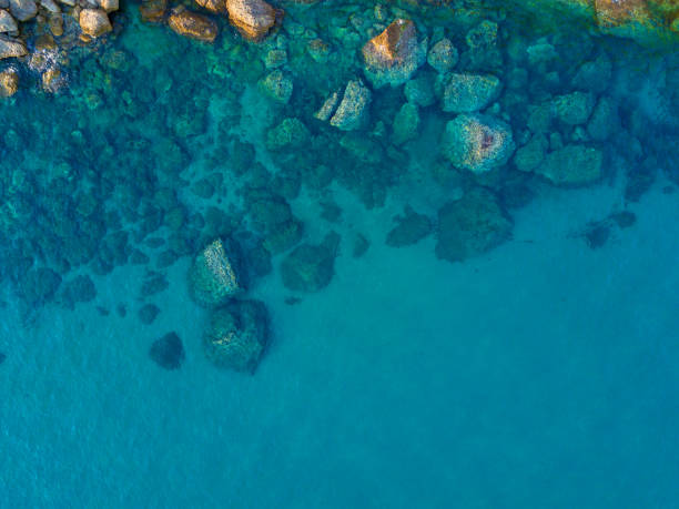 istock Mediterranean island seashore. Aerial view 822119894