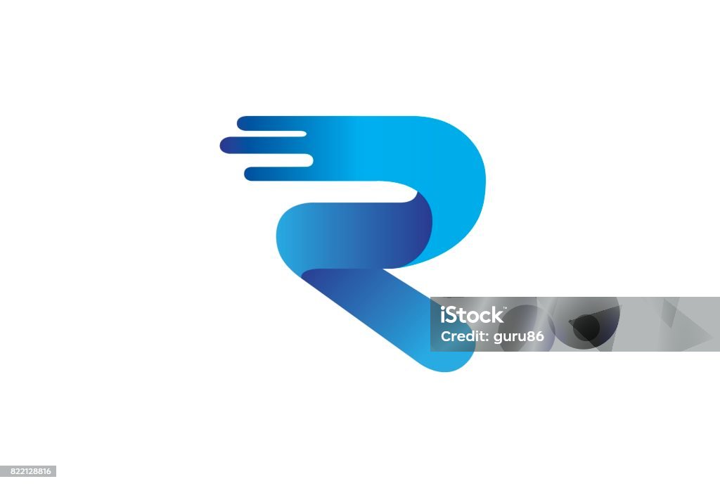 Letter R Blue Sign Creative Blue Letter R Symbol Design Stock Illustration - Download ...