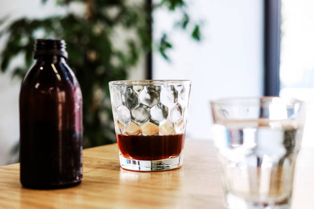 istock Filter cold brew coffee bottle and glass 822128972