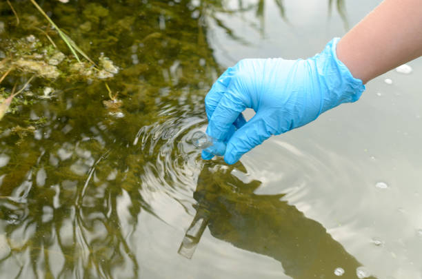 istock Taking a water test for analysis from a reservoir. 822129192