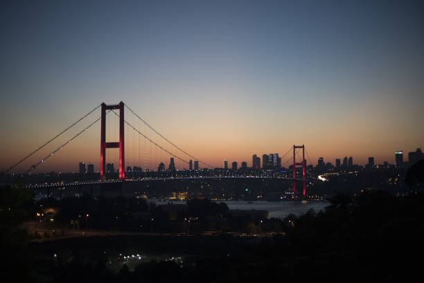 La Turquie renomme pont du Bosphore « 15 juillet pont de Martyrs ». (Temmuz 15 Sehitler Koprusu). Istanbul / Turquie. - Photo