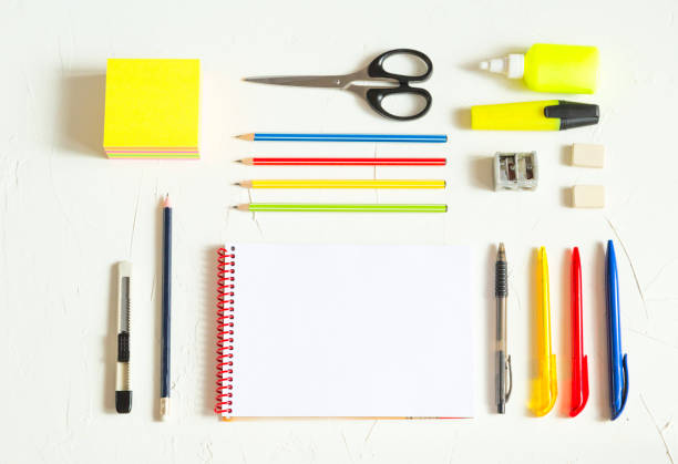 istock School or office supplies. Study or business concept. Flat lay. 822134844