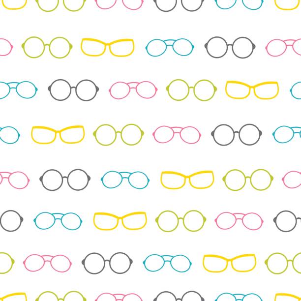 istock Vector colorful glasses accessories stripes seamless pattern. Great for eyewear themed fabric, wallpaper, packaging 822134958