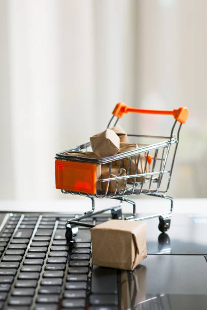 Online shopping and commerce concept stock photo