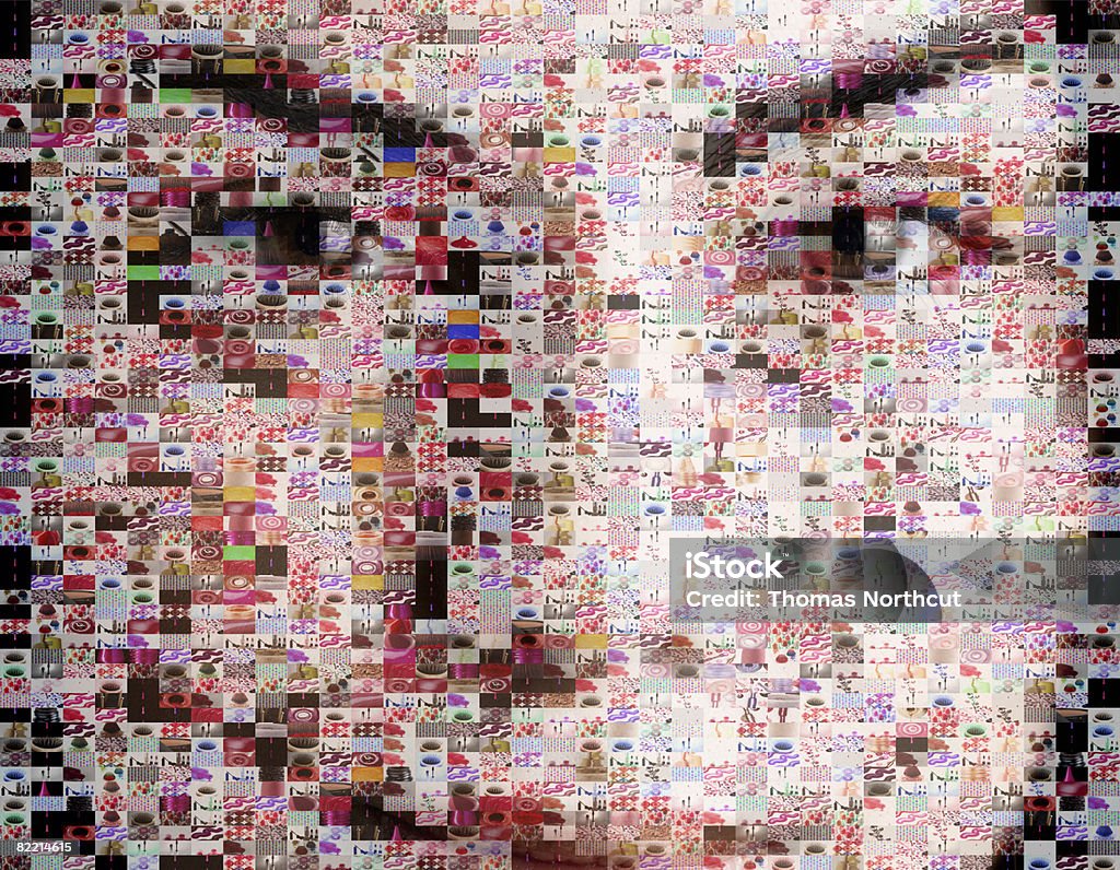 Retrato de mulher de beleza com maquiagem de imagens - Foto de stock de Mosaico royalty-free
