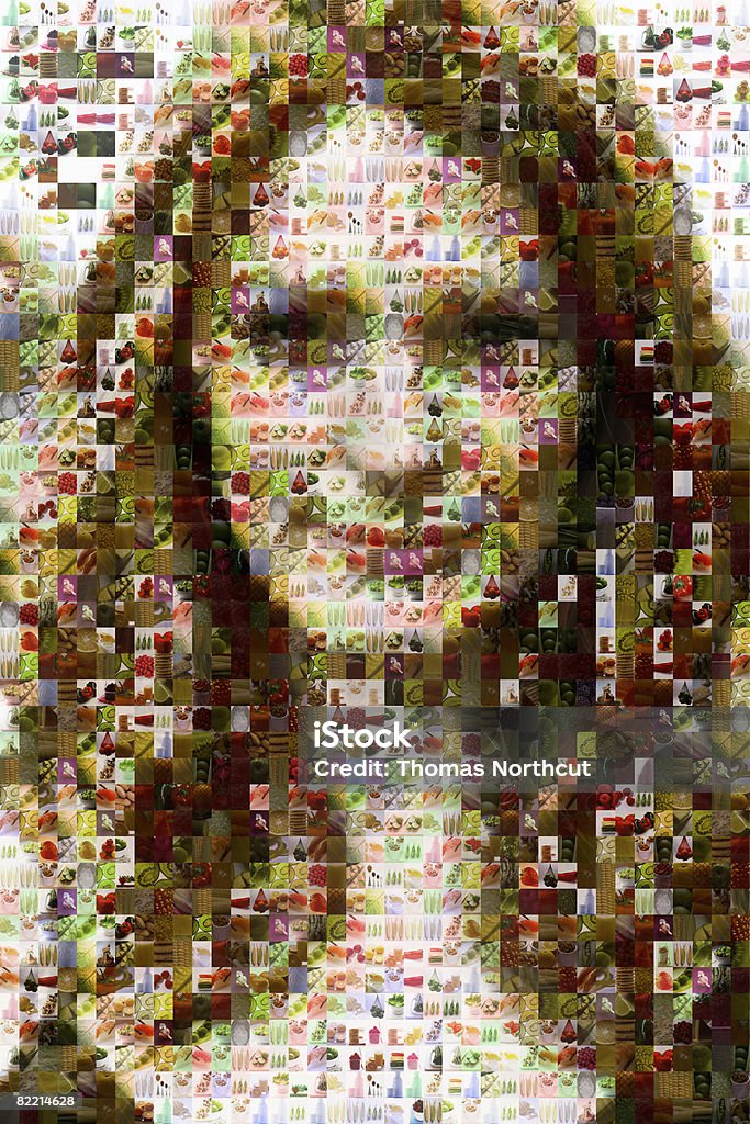 female portrait made of healthy food  Mosaic Stock Photo