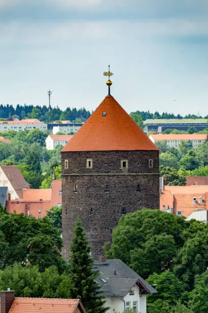 Donatsturm in Freiberg, seen from the old silver mine "Alte Elisabeth"
