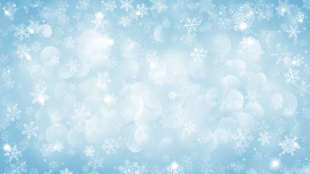 istock Christmas background of snowflakes with bokeh effect 822158764