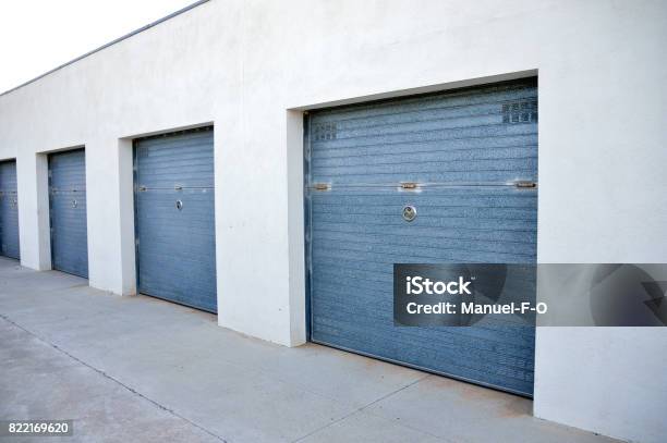 Storage Units In A Self Storage Facility At Outdoor Stock Photo - Download Image Now