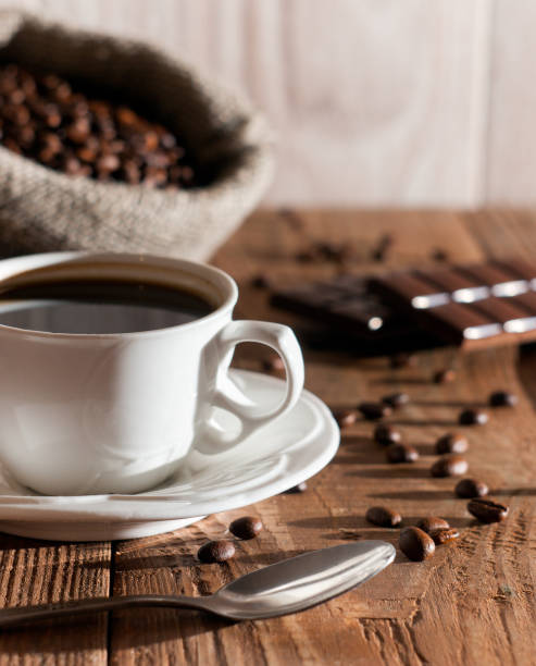 istock Morning cup of coffee with chocolate 822178412