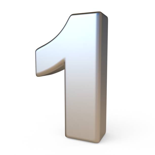 istock Metal font NUMBER ONE 1 3D 822193612