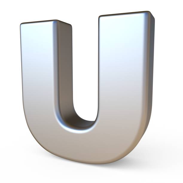 istock Metal font LETTER U 3D 822194048