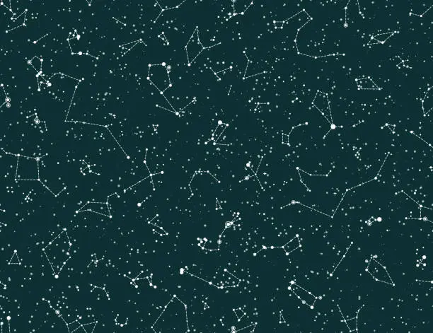 Vector illustration of Vector seamless pattern with constellations