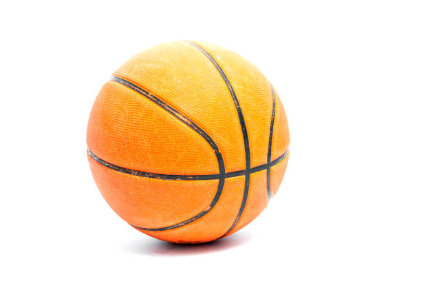 istock Orange basketball isolated on white background 822206056