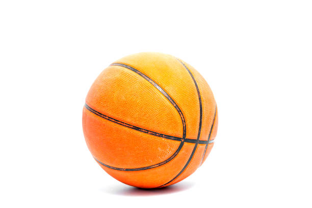 istock Orange basketball isolated on white background 822206086