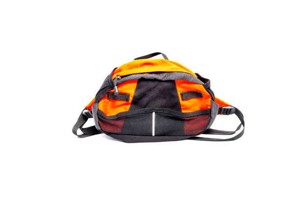 istock Used school backpack isolated on white background.Travel bags. 822206096