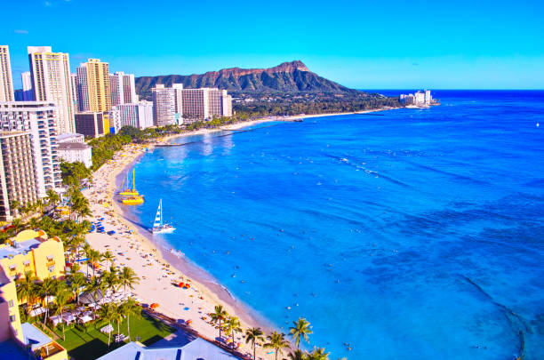 Hawaii Waikiki Beach stock photo