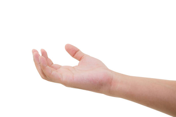 istock Young man hand gesture isolated on white background. 822215094