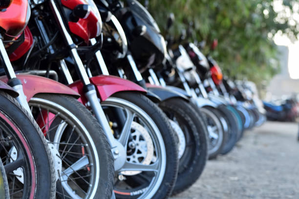 multiple motorbikes on the road
