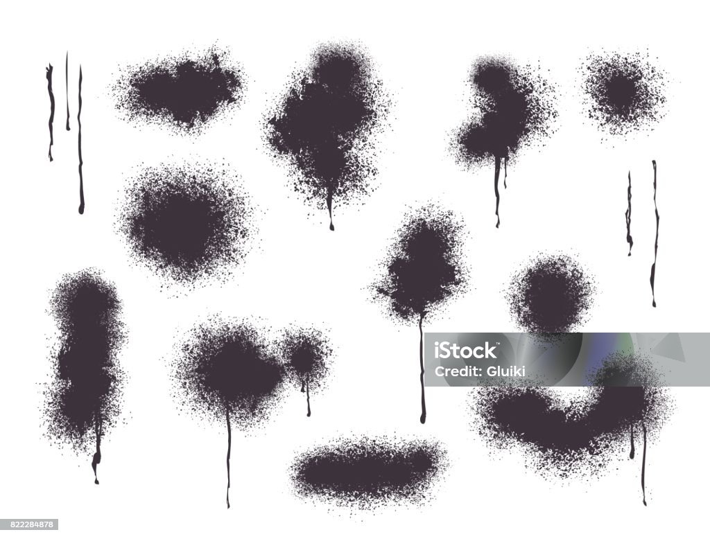 Spray, smoke, dust and dots. Spray, smoke, dust and dots, mist of atomizer. Vector effect, illustration. Spray Paint stock vector