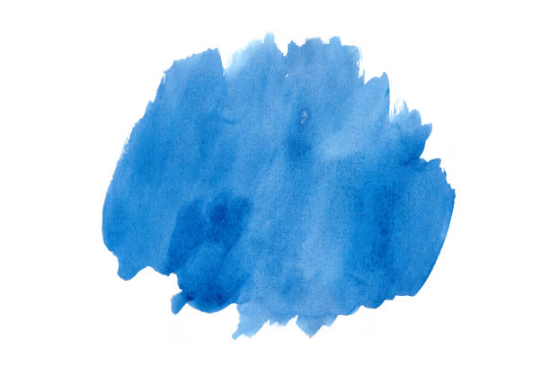 istock Bright blue watercolor background. Stain on white background. 822289540
