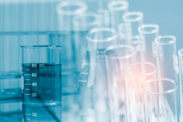 istock Laboratory glassware containing chemical liquid 822290100