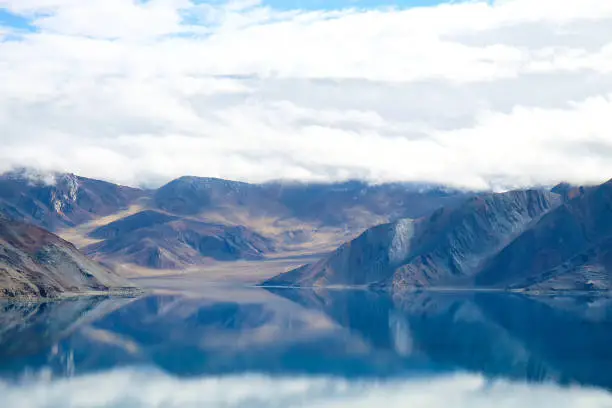 Pangong Lake reflection in Leh Ladakh
