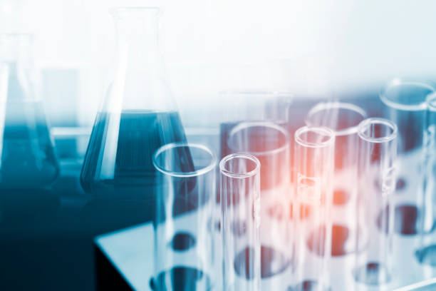 istock Laboratory glassware containing chemical liquid 822291010