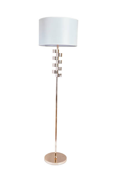 lámpara de pie blanca - floor lamp lamp lamp shade contemporary fotografías e imágenes de stock