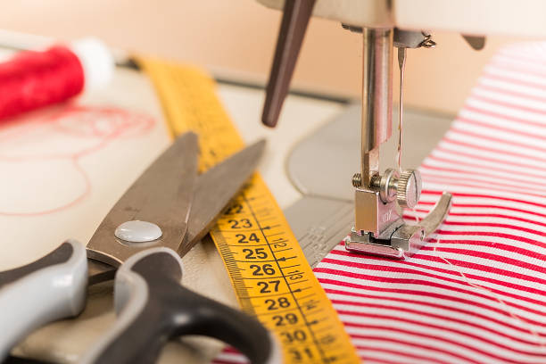 istock Sewing machine. Hobby sewing fabric as a small business concept 822294688