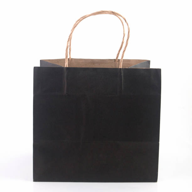 istock black paper bag with handles on a white background 822297244