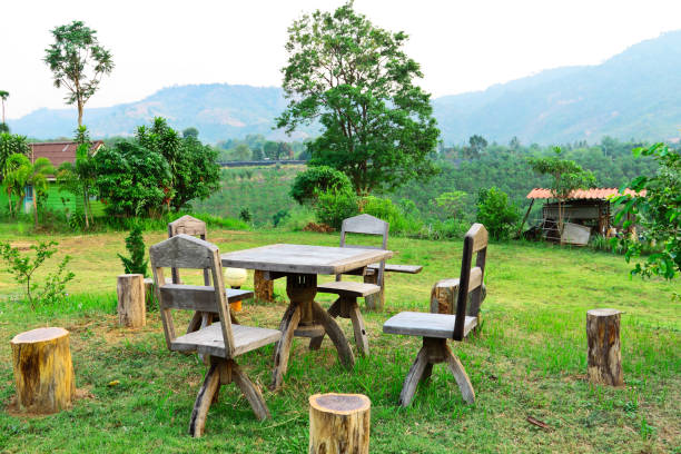 istock Dinner garden and view of tropical in Loei 822298476