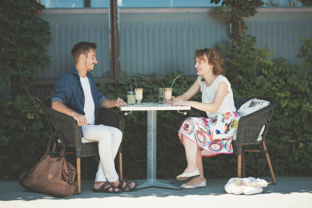 istock Lovely couple drinking coffee 822301858