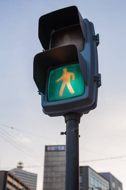 istock Crosswalk road sign in Japan with space for text. 822302176