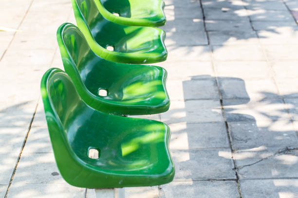 istock Green bus bench in Thailand. 822303298
