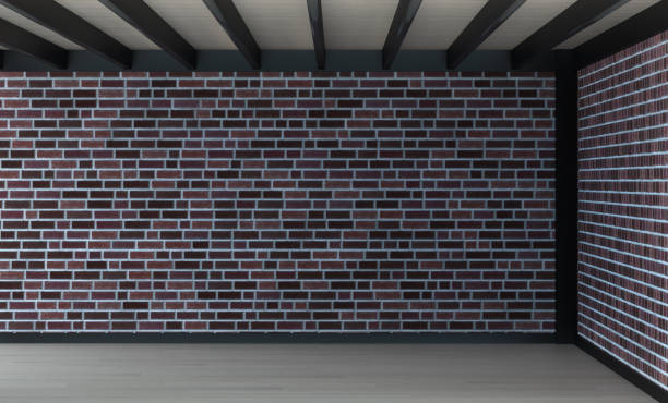 istock Empty room and brick wall 3D rendering Modern room loft style 822309862