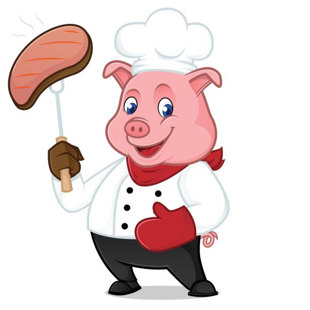 240+ Cute Pig Chef Character Illustrations - iStock